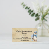 Niedlicher Pinguin Winter Freezer Fun mit benutzer Visitenkarte (Stehend Vorderseite)