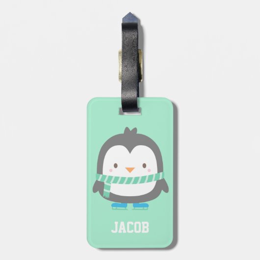 Niedlicher Pinguin Winter Kids Gepäckanhänger (Rückseite vertikal)