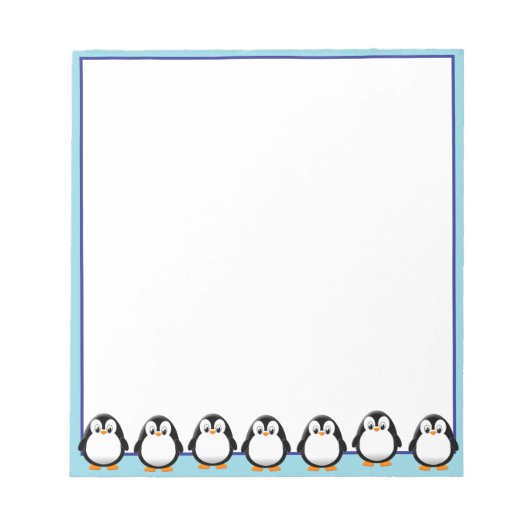 Niedlicher Pinguin Zeichne kundenspezifisch Notizblock (Vorderseite)