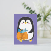 Niedlicher Pinguin zu Halloween - Postkarte (Stehend Vorderseite)