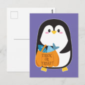 Niedlicher Pinguin zu Halloween - Postkarte (Vorne/Hinten)