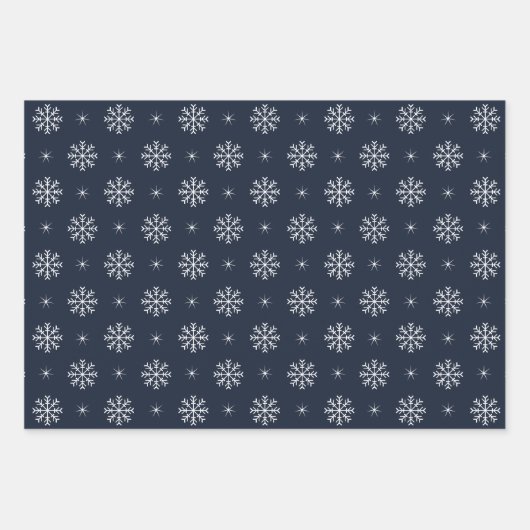 Niedlicher Pinguinbär Schneeflocken Winter Weihnac Geschenkpapier Set (Vorderseite 2)