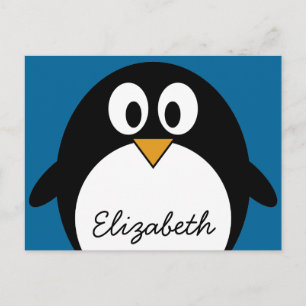 niedlicher Pinguinblauer Cartoon Postkarte