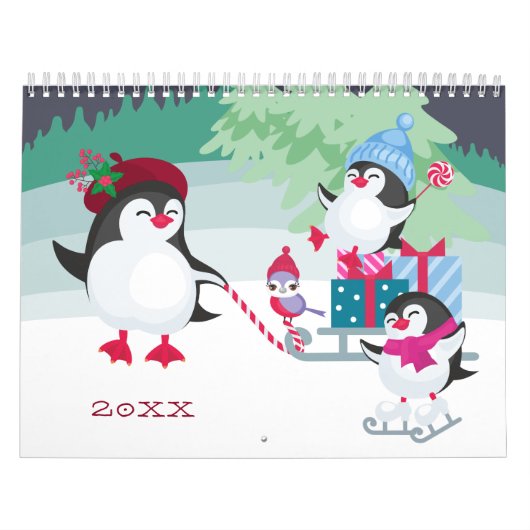 Niedlicher Pinguinwald Fügen Sie Ihre eigenen Foto Kalender (Titelbild)