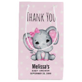 Niedlicher Pink Baby Elephant mit Polka Dot Baby D Kleine Geschenktüte (Vorderseite)