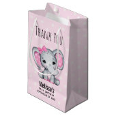 Niedlicher Pink Baby Elephant mit Polka Dot Baby D Kleine Geschenktüte (Vorderseite Schrägansicht)