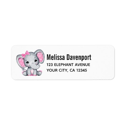 Niedlicher Pink Baby Elephant mit Polka Dot Oars (Vorne)