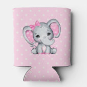 Niedlicher Pink Baby Elephant mit Polka Dot Oars Dosenkühler (Rückseite)