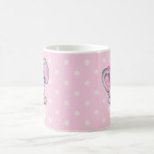 Niedlicher Pink Baby Elephant mit Polka Dot Oars Kaffeetasse (Mittel)