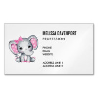 Niedlicher Pink Baby Elephant mit Polka Dot Oars