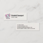 Niedlicher Pink Baby Elephant mit Polka Dot Oars Mini Visitenkarte (Vorne/Hinten)
