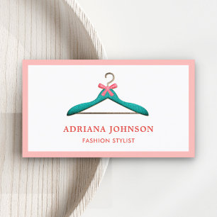 Niedlicher Pink Bow Aquamarine Kleidung Hanger Fas Visitenkarte