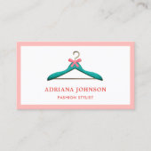 Niedlicher Pink Bow Aquamarine Kleidung Hanger Fas Visitenkarte (Vorderseite)