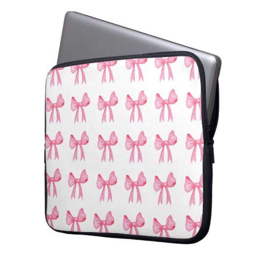 Niedlicher Pink Bow Neoprinine Notebook-Ärmel 15 Z Laptopschutzhülle (Vorderseite Links)