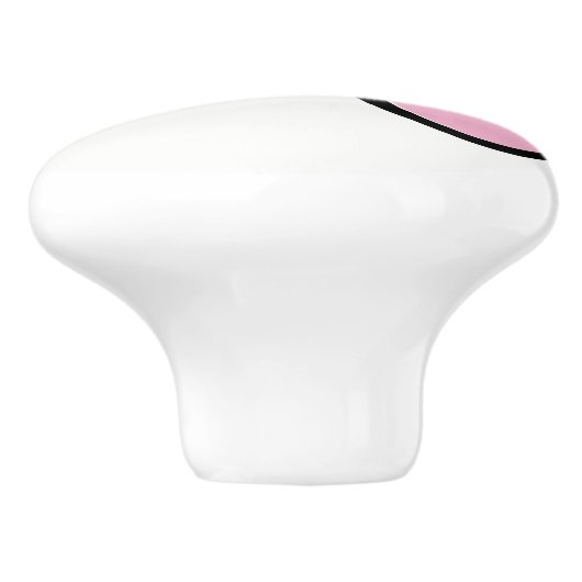 Niedlicher Pink Bow Whimsical Keramikknauf (Seitenansicht)