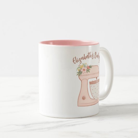 Niedlicher Pink Business Bäckerei Mixer Zweifarbige Tasse (VorderseiteRechts)
