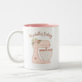 Niedlicher Pink Business Bäckerei Mixer Zweifarbige Tasse (Links)