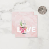 Niedlicher Pink Cactus Valentinstag Mitteilungskarte (Vorderseite/Rückseite Beispiel)