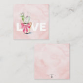 Niedlicher Pink Cactus Valentinstag Mitteilungskarte (Vorne/Hinten)