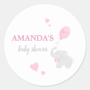 Niedlicher Pink Elephant Baby Shower Sticker