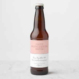 Niedlicher Pink Happy Galentine's Day Partner in C Bierflaschenetikett