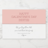Niedlicher Pink Happy Galentine's Day Partner in C Schaumweinetikett (Einzelnes Label)