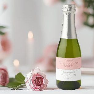 Niedlicher Pink Happy Galentine's Day Partner in C Schaumweinetikett