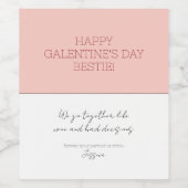 Niedlicher Pink Happy Galentine's Day Partner in C Weinetikett (Einzelnes Label)