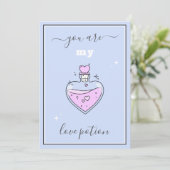 Niedlicher Pink Heart Liebe Potion Valentinstag Gi Feiertagskarte (Stehend Vorderseite)