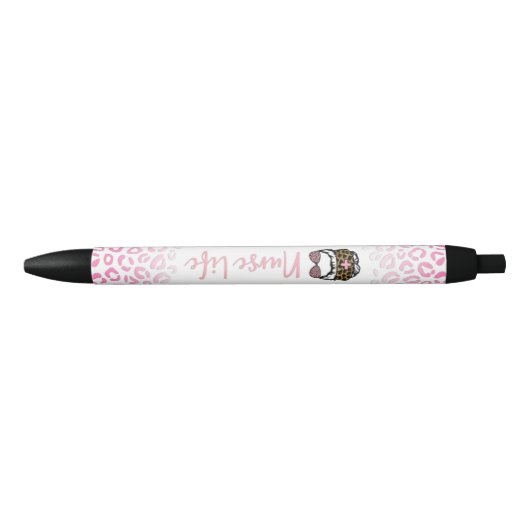 Niedlicher Pink Leopard Nurse Life Pen Kugelschreiber (Vorderseite)