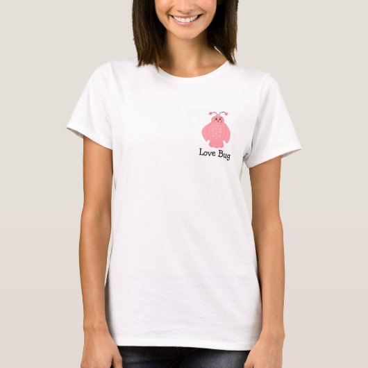 Niedlicher Pink-Liebe-Fehler T-Shirt (Vorderseite)