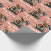 Niedlicher Pink Mushroom und Snail Individuelle Na Geschenkpapier (Ecke)