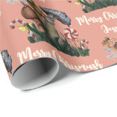 Niedlicher Pink Mushroom und Snail Individuelle Na Geschenkpapier (Rolleneckpunkt)