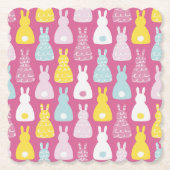 Niedlicher Pink Oaster Kaninchenpapier Untersetzer (Vorderseite)