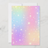 Niedlicher Pink Pastel Gold Rainbow - Geburtstag E Einladung (Rückseite)