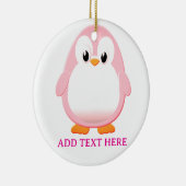 Niedlicher Pink Pinguin Cartoon Custom Keramik Ornament (Rechts)