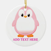 Niedlicher Pink Pinguin Cartoon Custom Keramik Ornament (Vorne)
