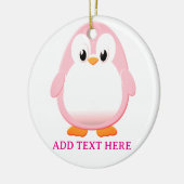 Niedlicher Pink Pinguin Cartoon Custom Keramik Ornament (Links)