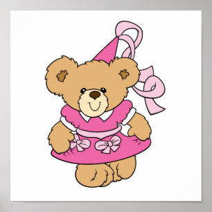 Niedlicher Pink Princess Bär Poster