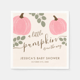 Niedlicher Pink Pumpkin Eucalyptus Fall Girl Babyd Serviette
