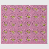 Niedlicher Pink Rabbit Stars Geschenkpapier (Flach)