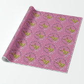 Niedlicher Pink Rabbit Stars Geschenkpapier (Ungerollt)
