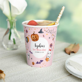 Niedlicher Pink Spooky Halloween-Kindergeburtstag Pappbecher
