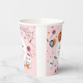 Niedlicher Pink Spooky Halloween-Kindergeburtstag Pappbecher (Links)