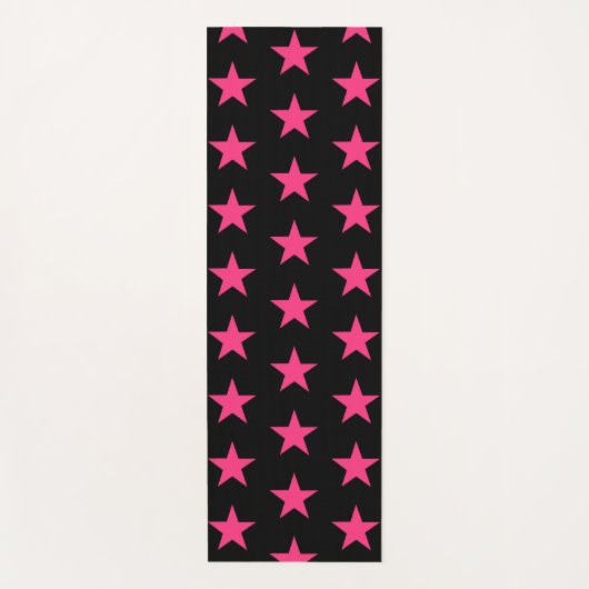 Niedlicher Pink Star Pattern Long Yoga Mat Yogamatte (Vorderseite)
