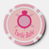 Niedlicher Pink Turtle Babe Poker Chip (Rückseite)