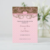 Niedlicher Pink und brauner Polka Dot Save the Dat Date (Stehend Vorderseite)