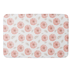 Niedlicher Pink Wasserfarbe Pumpkin Fall Duschvorh Badematte