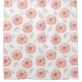 Niedlicher Pink Wasserfarbe Pumpkin Fall Duschvorh Duschvorhang (Vorderseite)
