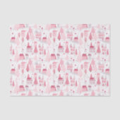 Niedlicher Pink Weihnachtsdorf Schneetag Seidenpapier (Vorderseite)